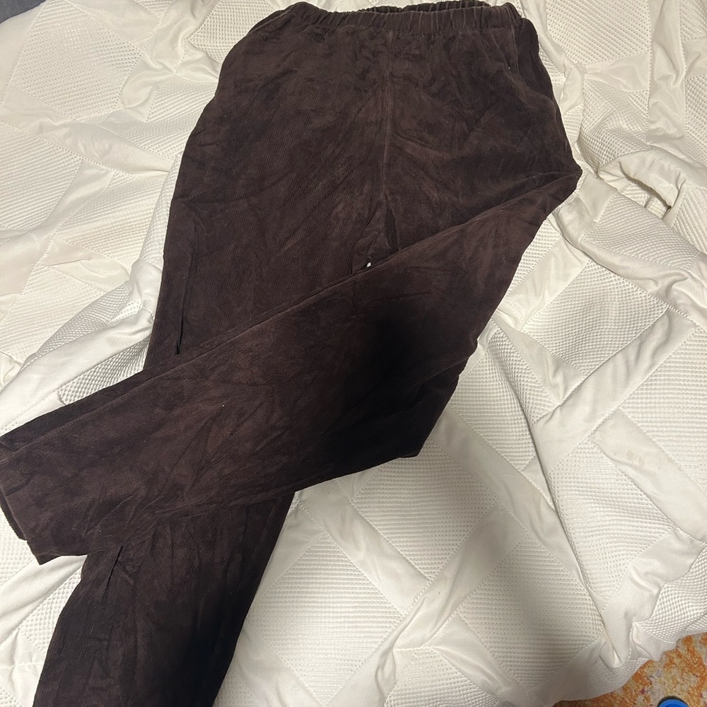 Lands' End Dark Brown Suede Trousers
